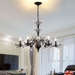 Lampadario di cristallo a 6 luci, moderno, contemporaneo, tradizionale, classico, vintage, retrò, country, dipinto, caratteristica