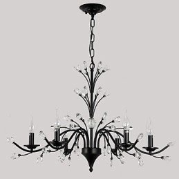 Lampadario di cristallo a 6 luci, moderno, contemporaneo, tradizionale, classico, vintage, retrò, country, dipinto, caratteristica