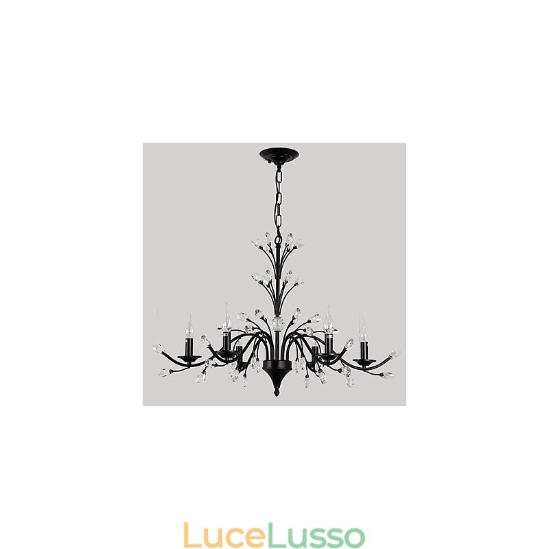 Lampadario di cristallo a 6 luci, moderno, contemporaneo, tradizionale, classico, vintage, retrò, country, dipinto, caratteristica