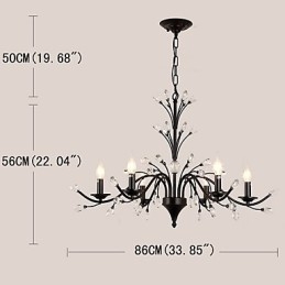 Lampadario di cristallo a 6 luci, moderno, contemporaneo, tradizionale, classico, vintage, retrò, country, dipinto, caratteristica