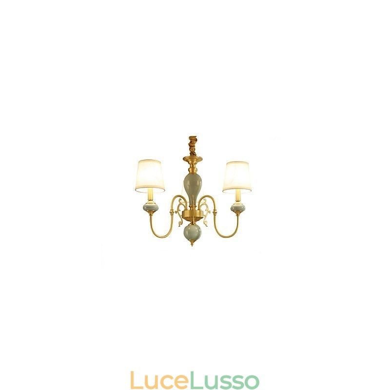 Lampadario in ottone classico tradizionale per mini lampadario in metallo a 3 lampadine