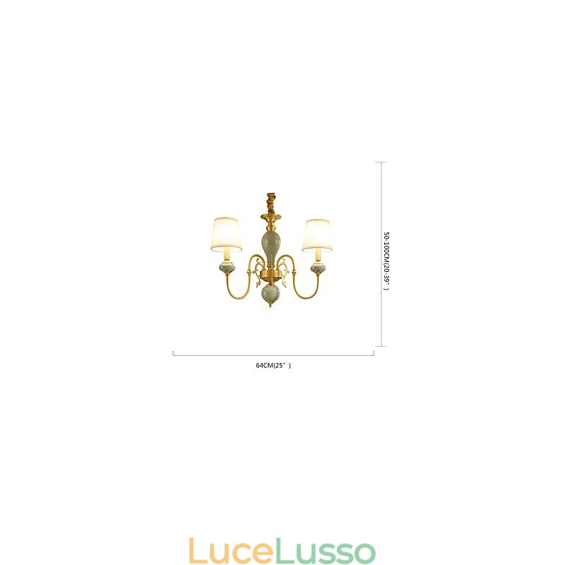 Lampadario in ottone classico tradizionale per mini lampadario in metallo a 3 lampadine