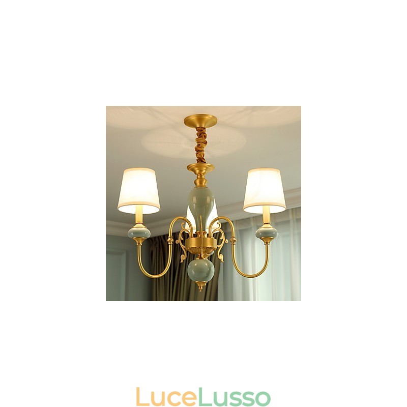 Lampadario in ottone classico tradizionale per mini lampadario in metallo a 3 lampadine