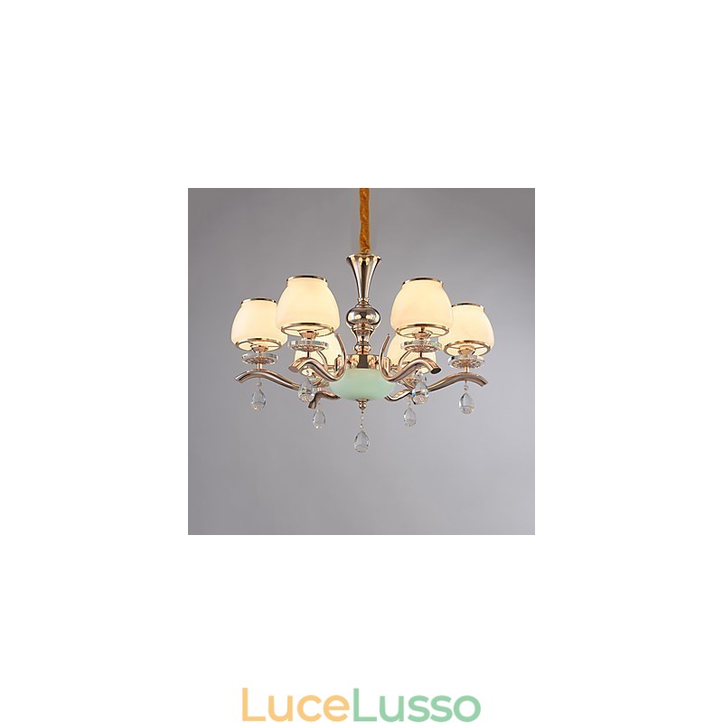 Lampadario moderno contemporaneo elettroplaccato caratteristica per cristallo metallo