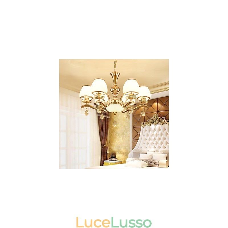 Lampadario moderno contemporaneo elettroplaccato caratteristica per cristallo metallo