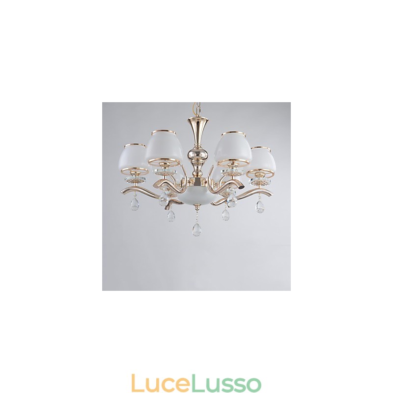 Lampadario moderno contemporaneo elettroplaccato caratteristica per cristallo metallo