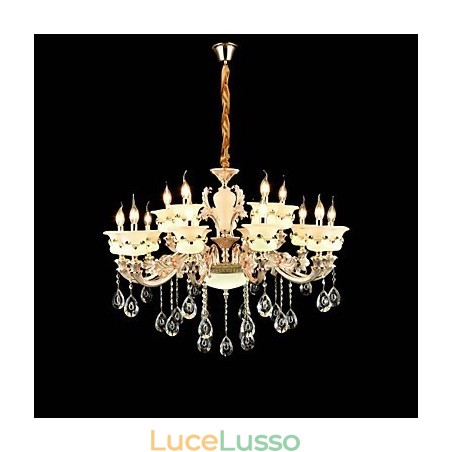 Tradizionale classico in lega di zinco caratteristica per cristallo mini stile metallo interni giardino 15 lampadine lampadario Tradizionale classico in lega di zinco caratteristica per cristallo mini stile metallo interni giardino 15 lampadine lampadario