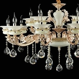 Tradizionale classico in lega di zinco caratteristica per cristallo mini stile metallo interni giardino 15 lampadine lampadario