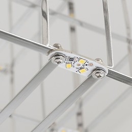 Lampadario moderno in acciaio inox, illuminazione loft