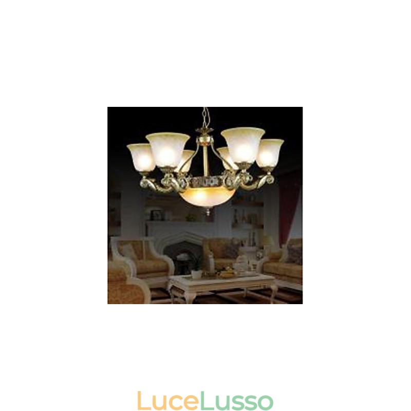 Lampadario Bronzo Europeo Retro Classico