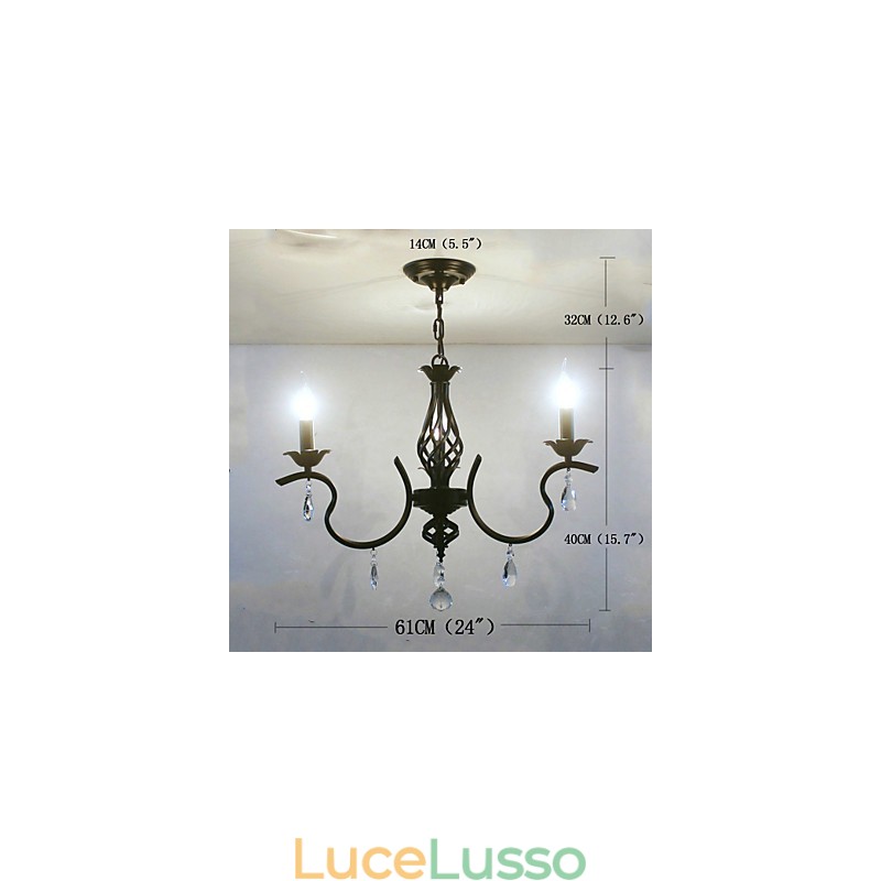 Lampadario di cristallo in stile europeo, piccolo lampadario, lampade semplici e creative