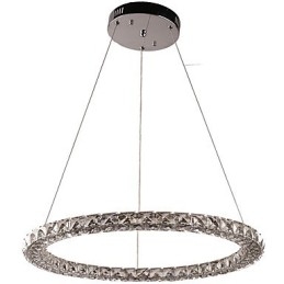 Lampadario a sospensione in cristallo ad anello, moderno lampadario in cristallo, luci da soffitto, lampade da interno, dimmerabili con telecomando