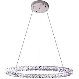 Lampadario a sospensione in cristallo ad anello, moderno lampadario in cristallo, luci da soffitto, lampade da interno, dimmerabili con telecomando
