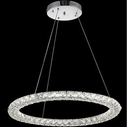 Lampadario a sospensione in cristallo ad anello, moderno lampadario in cristallo, luci da soffitto, lampade da interno, dimmerabili con telecomando