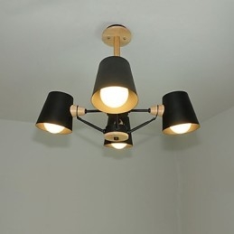 Lampadario in metallo con 4 luci multicolore in legno Macaron Vintage dipinto