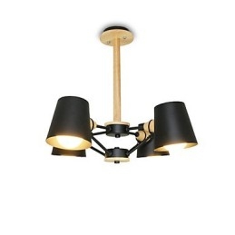 Lampadario in metallo con 4 luci multicolore in legno Macaron Vintage dipinto