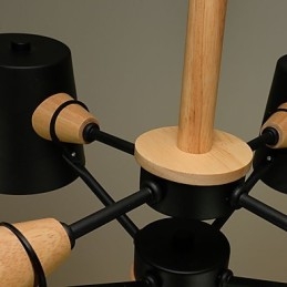 Lampadario in metallo con 4 luci multicolore in legno Macaron Vintage dipinto