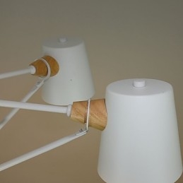 Lampadario in metallo con 4 luci multicolore in legno Macaron Vintage dipinto