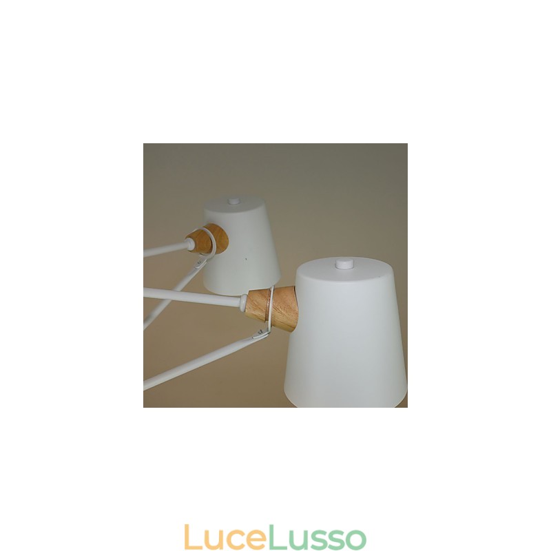 Lampadario in metallo con 4 luci multicolore in legno Macaron Vintage dipinto