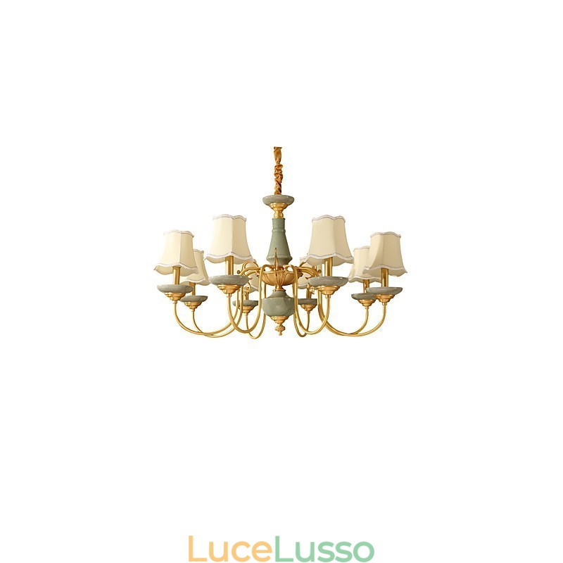 Lampadario tutto in rame Lampadario decorativo in giada KP8