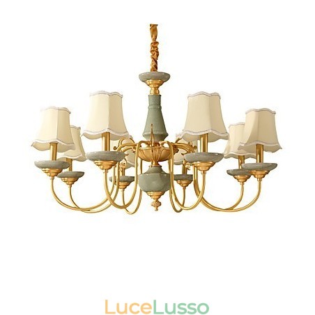 Lampadario tutto in rame Lampadario decorativo in giada KP8 Lampadario tutto in rame Lampadario decorativo in giada KP8