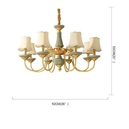 Lampadario tutto in rame Lampadario decorativo in giada KP8