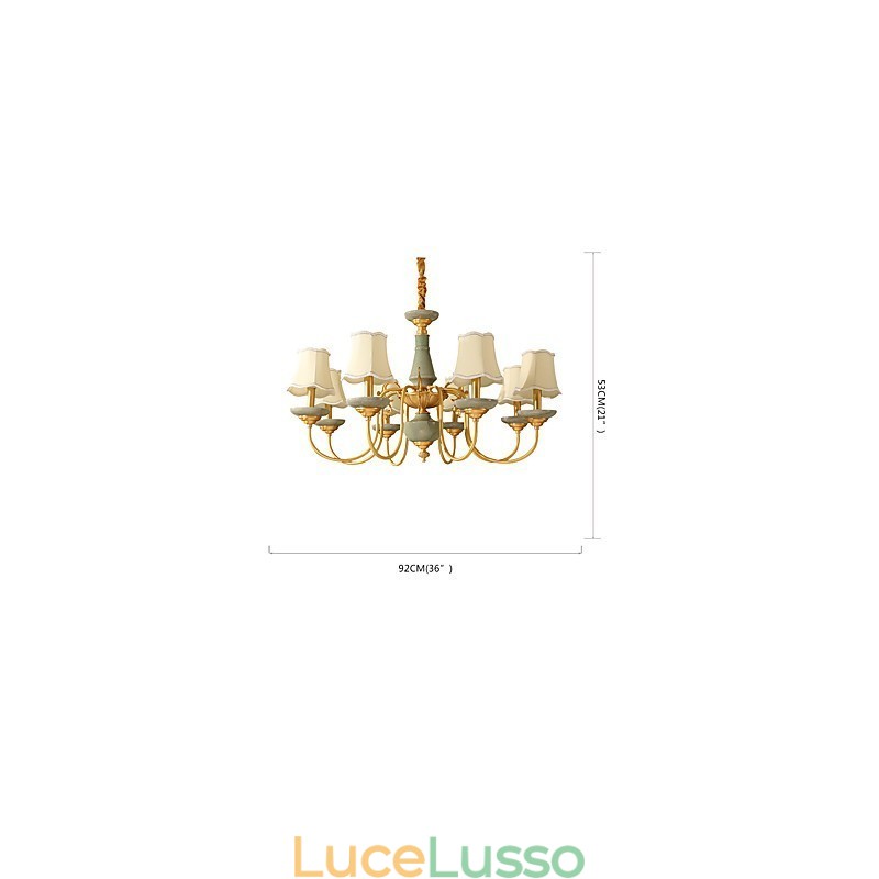 Lampadario tutto in rame Lampadario decorativo in giada KP8