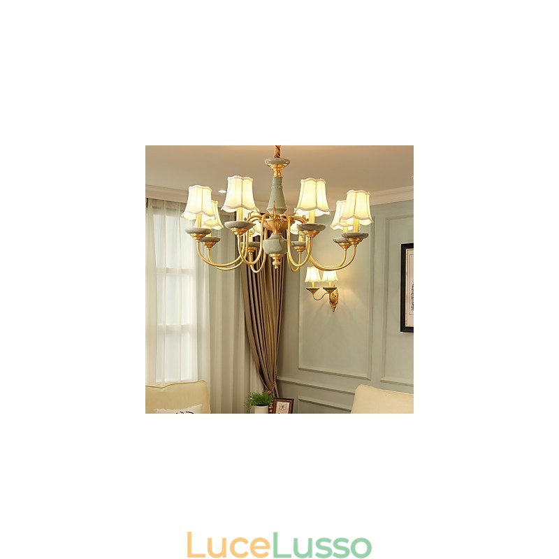 Lampadario tutto in rame Lampadario decorativo in giada KP8