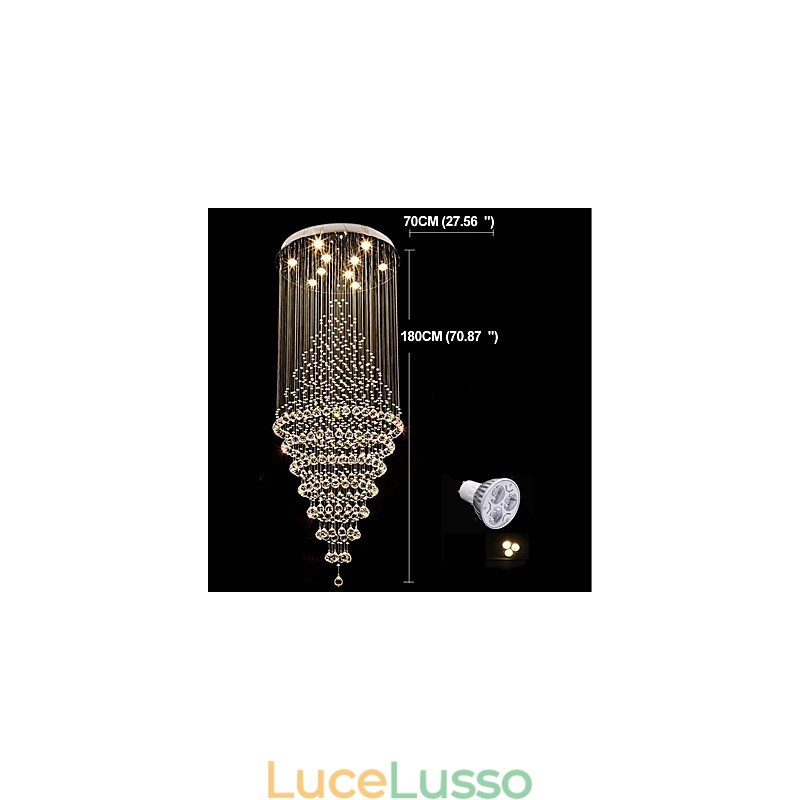 Lampadario a sospensione in cristallo contemporaneo Lampadario moderno Illuminazione a sospensione per la casa Lampadari Lampade Apparecchi