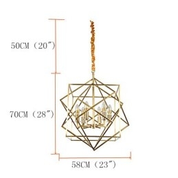 Lanterna in ottone Caratteristica per i designer Lampadario in metallo