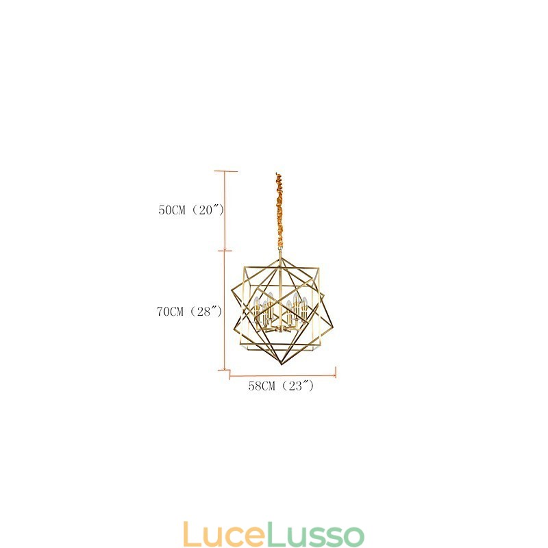 Lanterna in ottone Caratteristica per i designer Lampadario in metallo