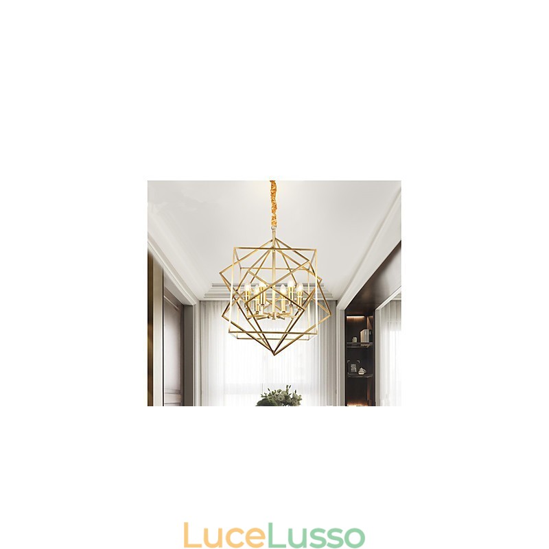 Lanterna in ottone Caratteristica per i designer Lampadario in metallo