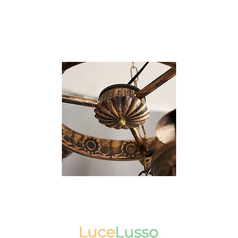 Rustic Lodge Vintage Retro Country Globe Painting Caratteristica per Mini Style Designers Lampadario in metallo
