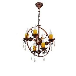 Rustic Lodge Vintage Retro Country Globe Painting Caratteristica per Mini Style Designers Lampadario in metallo