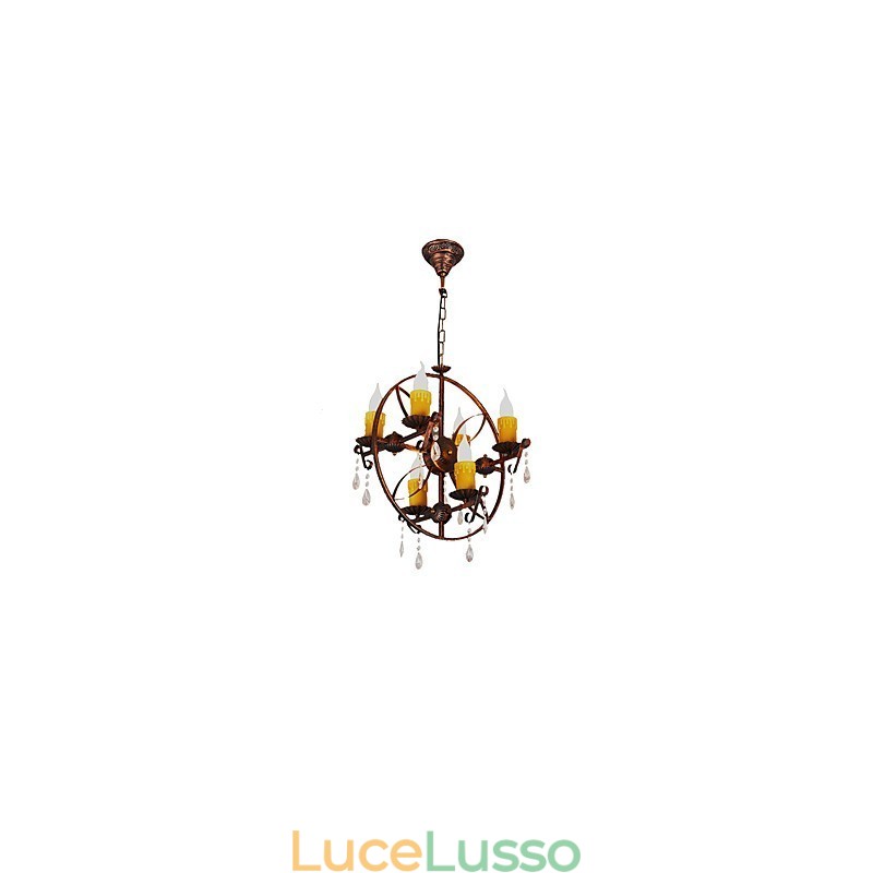 Rustic Lodge Vintage Retro Country Globe Painting Caratteristica per Mini Style Designers Lampadario in metallo