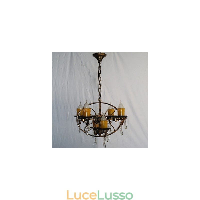 Rustic Lodge Vintage Retro Country Globe Painting Caratteristica per Mini Style Designers Lampadario in metallo