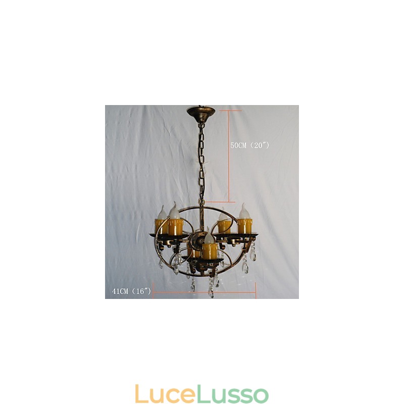 Rustic Lodge Vintage Retro Country Globe Painting Caratteristica per Mini Style Designers Lampadario in metallo