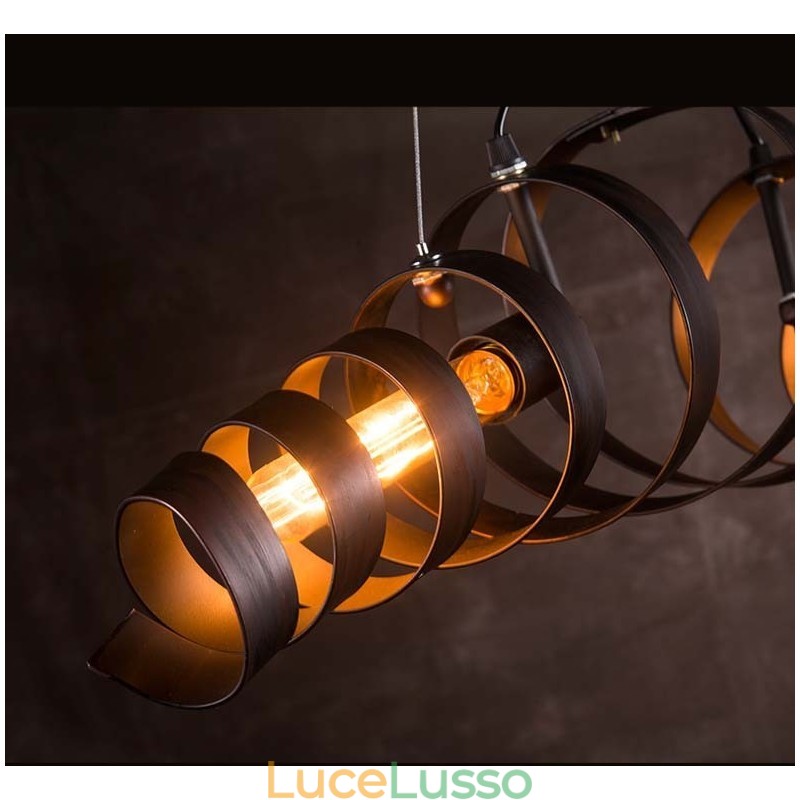 Lampada in ferro retrò, lampadario moderno minimalista in stile industriale