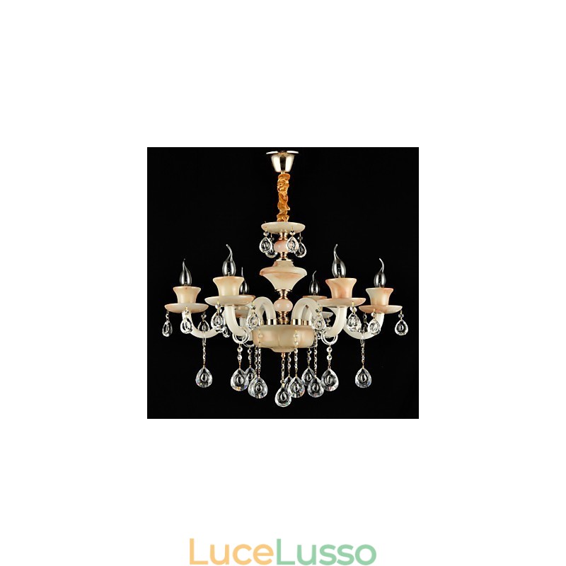 Caratteristica classica tradizionale elettroplaccata per lampadario in metallo in stile mini cristallo