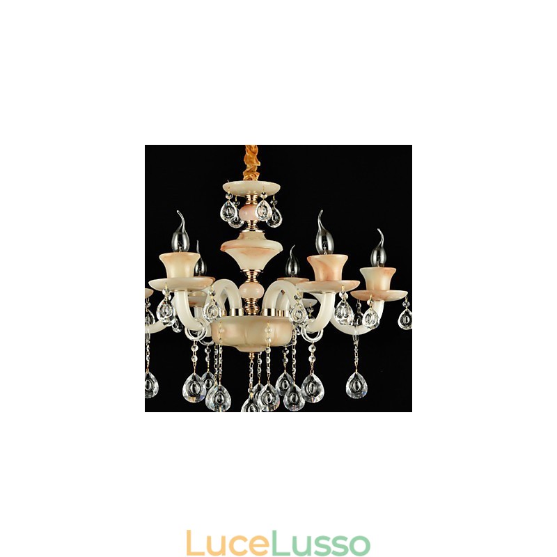 Caratteristica classica tradizionale elettroplaccata per lampadario in metallo in stile mini cristallo