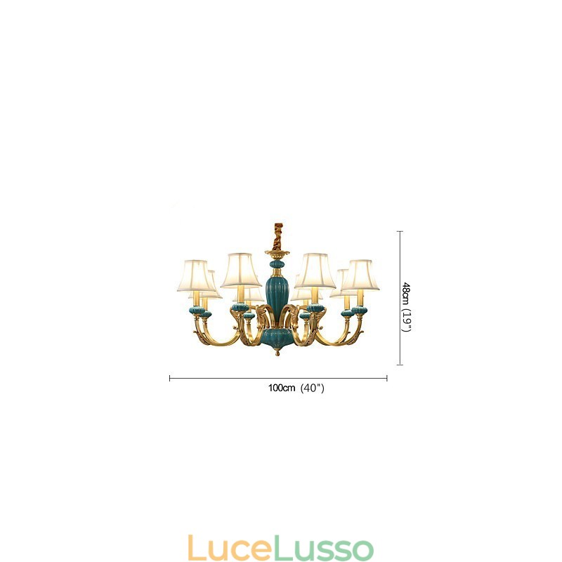 Lampadario tutto in rame Lampadario decorativo in giada KP