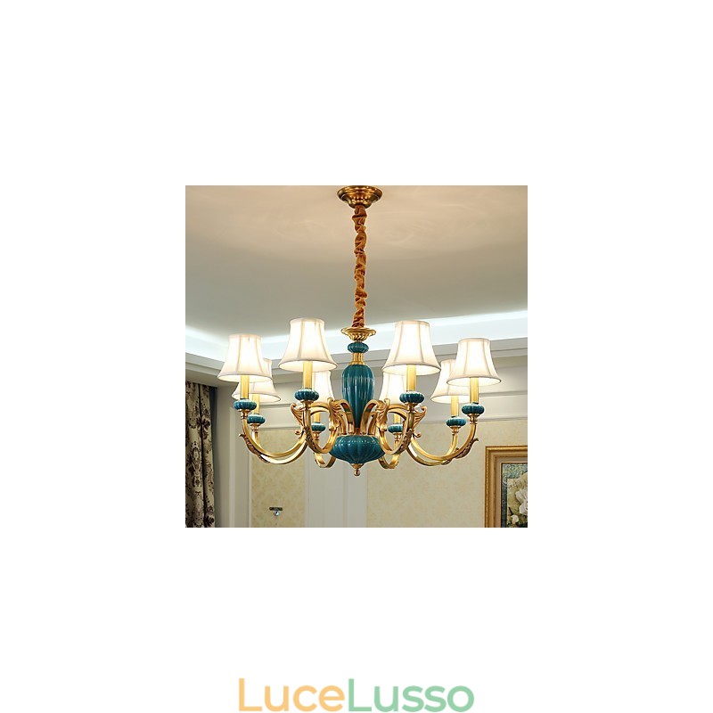Lampadario tutto in rame Lampadario decorativo in giada KP