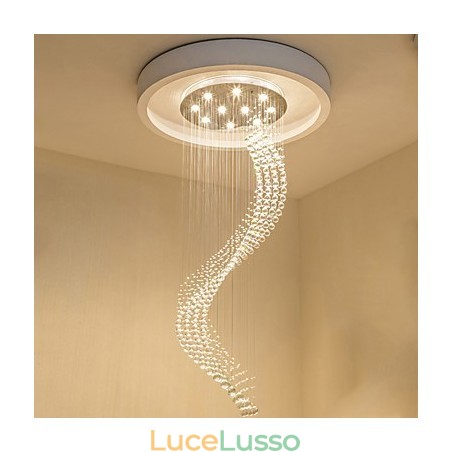 Lampadario moderno a sospensione in cristallo per interni, illuminazione per la casa, lampade, lampade, lampadine BIANCO CALDO da 3 W Lampadario moderno a sospensione in cristallo per interni, illuminazione per la casa, lampade, lampade, lampadine BIANCO CALDO da 3 W