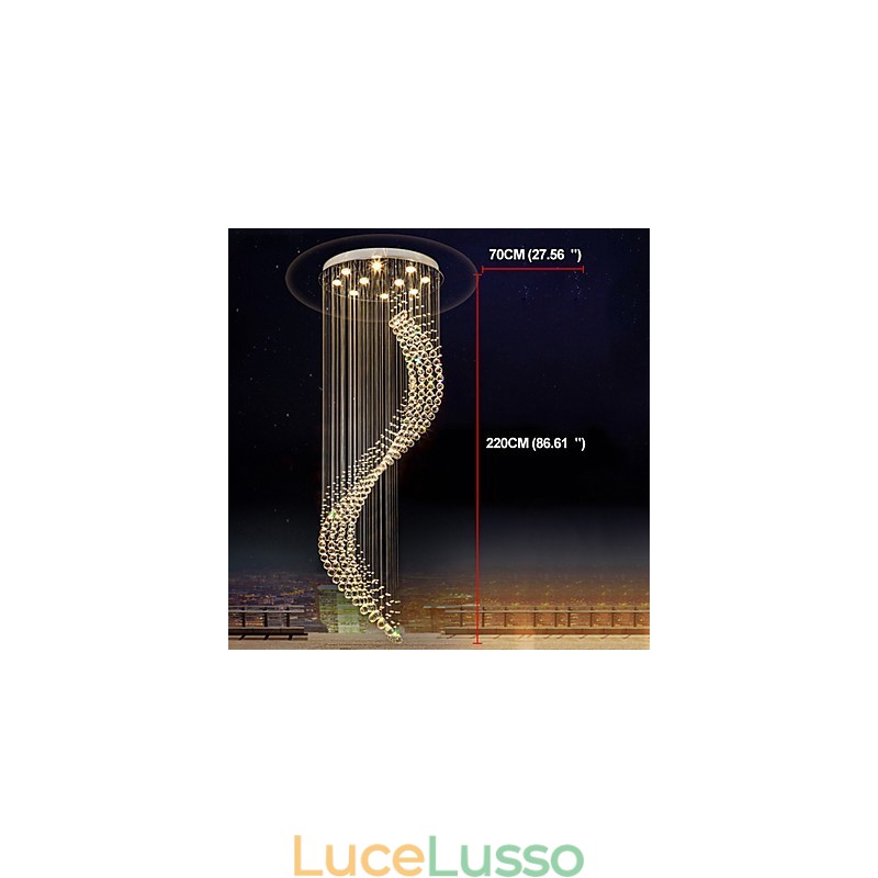 Lampadario moderno a sospensione in cristallo per interni, illuminazione per la casa, lampade, lampade, lampadine BIANCO CALDO da 3 W