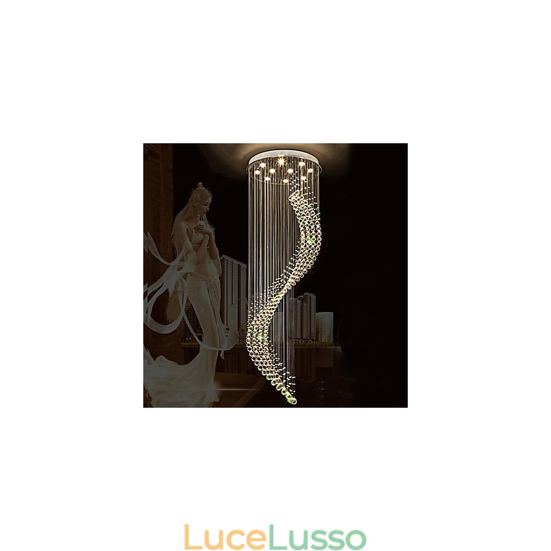 Lampadario moderno a sospensione in cristallo per interni, illuminazione per la casa, lampade, lampade, lampadine BIANCO CALDO da 3 W