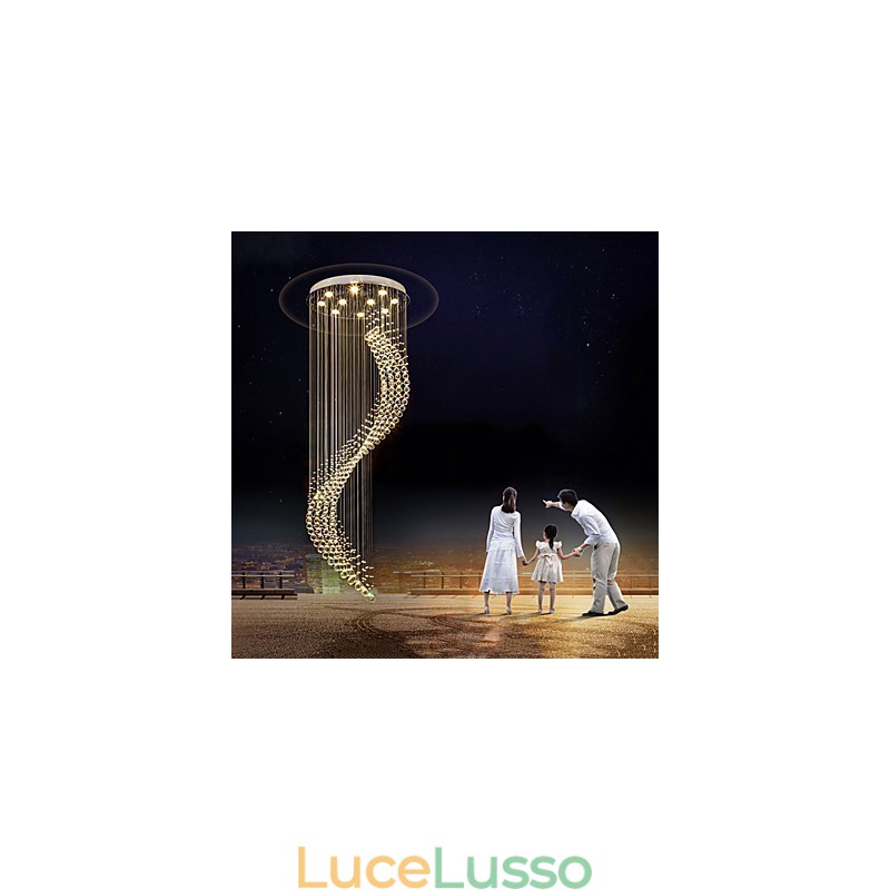 Lampadario moderno a sospensione in cristallo per interni, illuminazione per la casa, lampade, lampade, lampadine BIANCO CALDO da 3 W