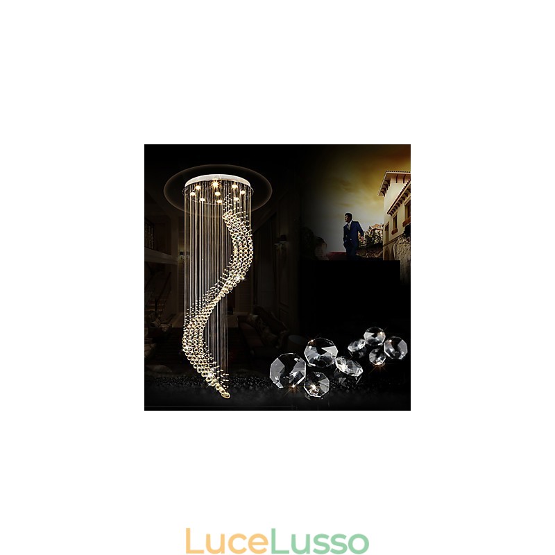 Lampadario moderno a sospensione in cristallo per interni, illuminazione per la casa, lampade, lampade, lampadine BIANCO CALDO da 3 W