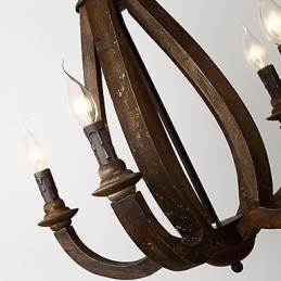 Lampadario in legno di bambù con caratteristica pittura vintage, stile mini, lampada a sospensione decorata