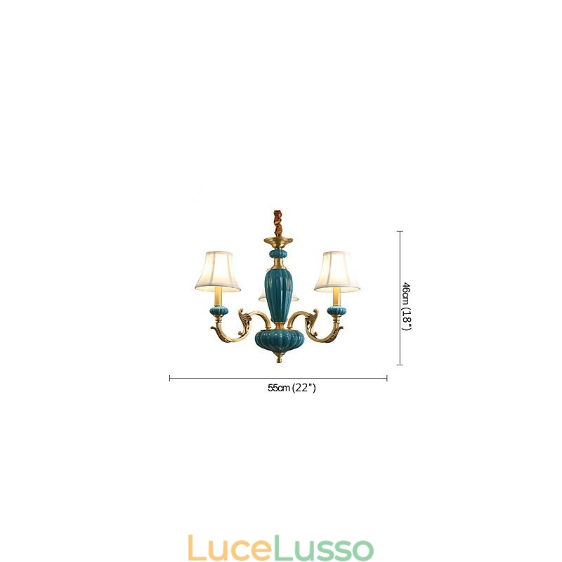 Lampadario tutto in rame Lampadario decorativo in giada OP