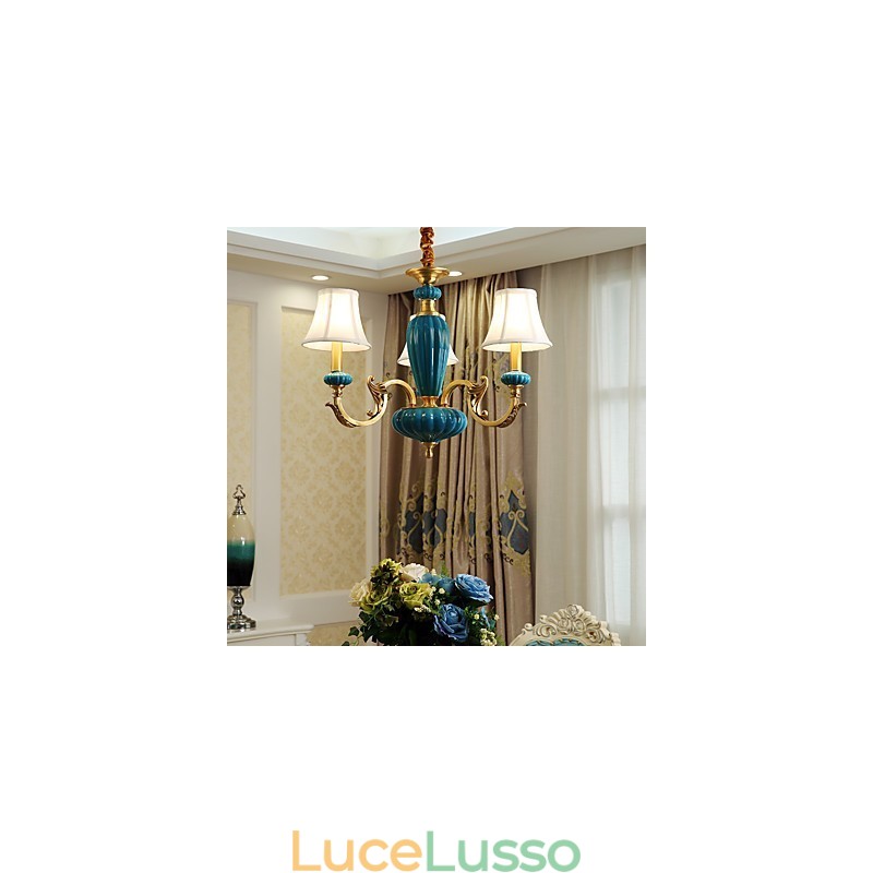 Lampadario tutto in rame Lampadario decorativo in giada OP